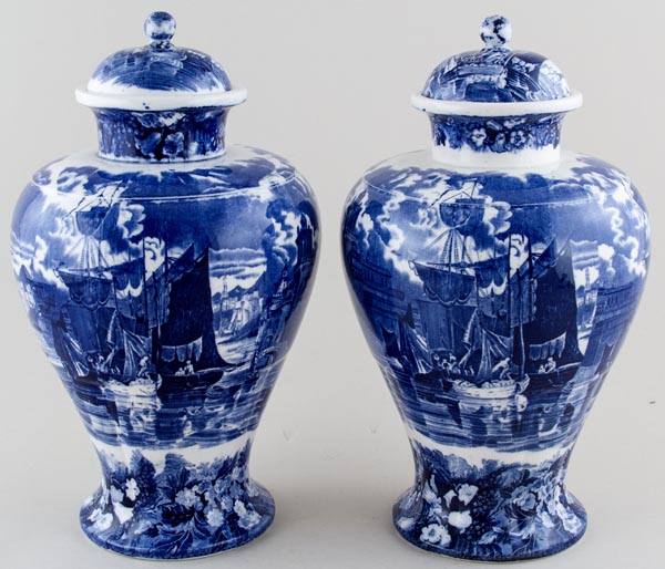 Vases pair with lids c1909